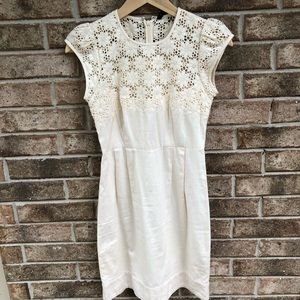 French Connection eyelet cream colored dress